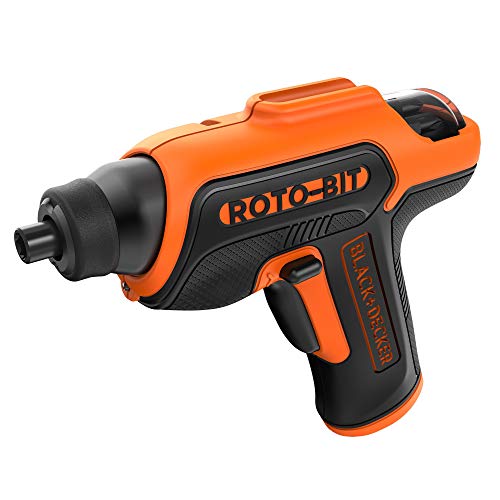 BLACK+DECKER - Tournevis Electrique CS36BSC-QW - 3.6V, 180 tr/min, 5.5 Nm, Lampe LED Intégrée, Orange - 4 Embouts de Vissage