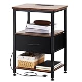 OSLIFE Cajonera Buros para Recamara,Estación de Carga,Puertos USB y Enchufes Eléctricos Muebles.Estilo Vintage y...