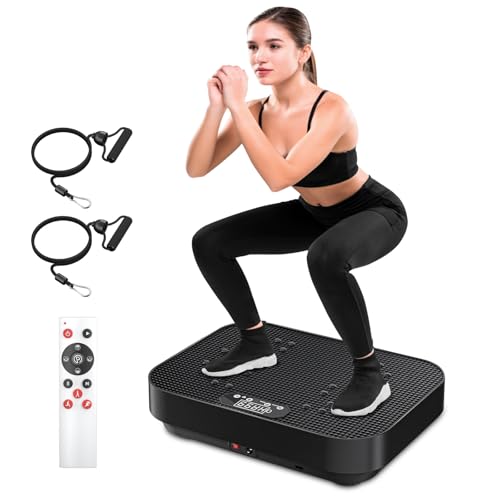 Aolawco Vibrationsplatte, Fitness Vibrationsboard Mit Trainingsbänder, Leiser Motor, 99 Intensitätsstufen, Rüttelplatte Sport für Zuhause, Power Vibration Plate für Muskelaufbau, Stressabbau Aolawco Vibrationsplatte, Fitness Vibrationsboard Mit Trainingsbänder, Leiser Motor, 99 Intensitätsstufen, Rüttelplatte Sport für Zuhause, Power Vibration Plate für Muskelaufbau, Stressabbau