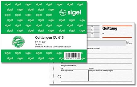 SIGEL Kassenbuch A5 – Holländisches Kasboek Aus Nachhaltigem Papier, 50 Blatt, Umweltfreundlich & Praktisch