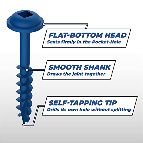 Kreg Blue-Kote Pocket-Hole Screws, SML-C125B-100, 100 Count, 1-1/4 Inch by Kreg - Used condition - Image 5