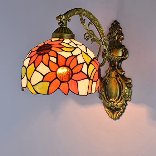 Lampe murale vitrail tournesol 8 pouces YRYRYW pour miroir et couloir