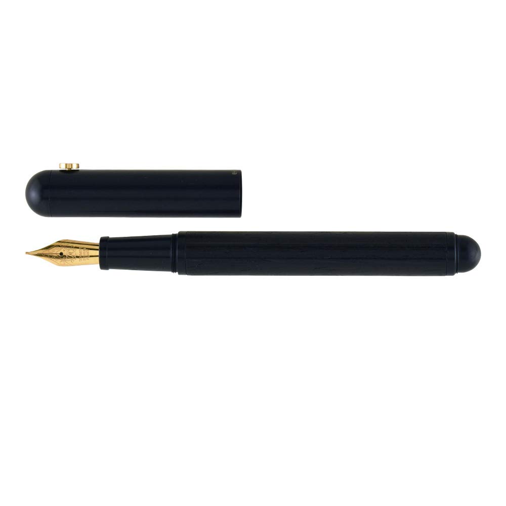 E+M Contract Classic Fountain Pen, Dark Blackwood and Black Chromium (8520-59)