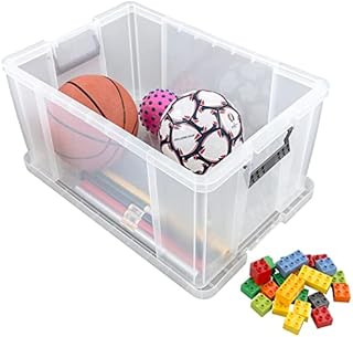 Storage boxes, 10L,15L, 36L with snap closure, reinforced STRONG, stackable, living room, bedroom, garage - Transparent Boxes (36L (Extra Large), 1 Container With Lid)