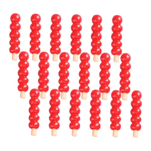 Yardwe 18 Piezas Halcones confitados simulados Mini bocadillos Chinos Accesorios de bocadillos Chinos Mini artículos Comida Mini casa de muñecas bocadillos Chinos en Miniatura Resina Rojo