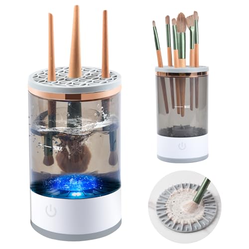 Green calyx Electric Makeup Brush Cleaner, Makeup Brush Cleaner, Pro Cosmetic Brush Cleaner, Automatic Spinning Makeup Brush Cleaner, Beauty Blender Cleaner Fit for All Size Makeup Brush