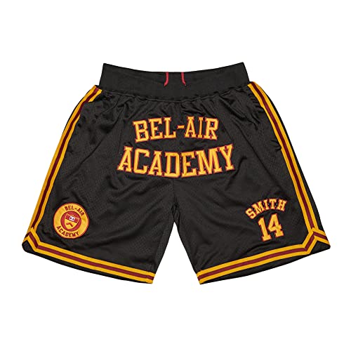 Men's Bel-Air Academy #14 Smith Sport Pants Basketball Shorts Black S-3Xl Stitched (Black, Large) #TOP1