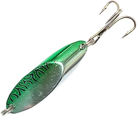 1oz Cast Spoon Green Mackerel 12 Pieces