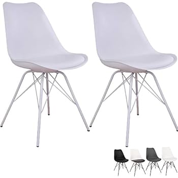 Nimara 2er Set Comfort Stuhl In Skandinavischem Design Esszimmerstuhle Und Kuchenstuhle Stuhle In Schwarz Weiss Grau Und Mehreren Farben Sitzkissen Stuhl Retro Stuhl Weiss Weiss Beine Amazon De Kuche Haushalt