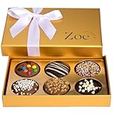 CRAVINGS BY ZOE Birthday Chocolate Covered Cookies Gift Basket | 6 Count | Kosher Milk & Dark Belgian Chocolate Gourmet Food Gift Box | Birthday, Thank You, Candy Gifting Men Women Him Her Mom