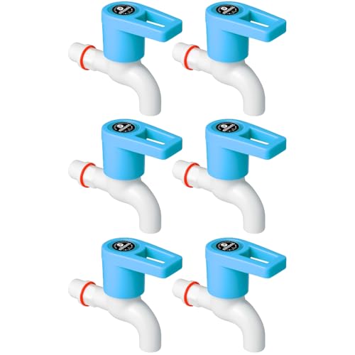 Image of 6 Pcs Bib Cock Tap Combo Pack | Prime Series Blue Plastic Water Tap for Bathroom, Kitchen, Garden | Heavy Duty, Leak-Proof, Wall Mount, Easy Installation | Multipurpose Faucet Set