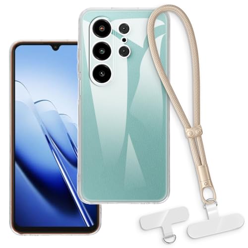 OAGELIM 2-in-1�ی�P�[�X�ƃ��X�g�X�g���b�v Blackview Wave 10 �Ƃ̌݊������� ���O���\�ȃ��j���[�h�t���d�b�J�o�[�A����~�ߕ����h�~�O���b�v�n���h�� (�N���A + �S�[���h)