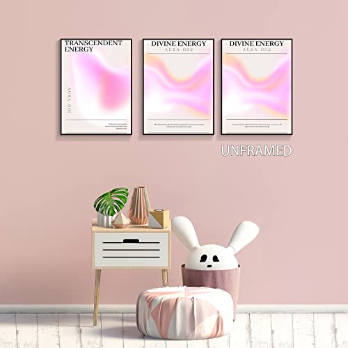 Adyggefy 3 Piece Pink Gradient Aura Energy Canvas Wall Art Trippy Positive Affirmations Room Aesthetic Posters Modern Minimalist Angel Number Spiritual Quotes Prints Paintings Decor 12X16In Unframed #TOP3