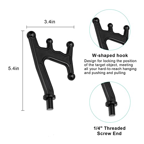 Sanlike Telescopic Boat Hook Pole For Docking, Floating Dock Pole Push Poles 43 Inch Lightweight Retrieval Hook 3-Stage Fiberglass Poles For Pontoon Boat Accessories Twists Onto 1/4-Inch Thread End #TOP4