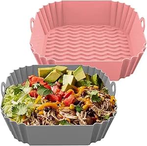 2 Pack Air Fryer Oven Tray, Square 9 Inch Nonstick Crisper Trays, Reusable Baking and Roasting Racks, Dishwasher Safe, Fits Most Air Fryers, Ovens, and Toaster Oven Models-image-38