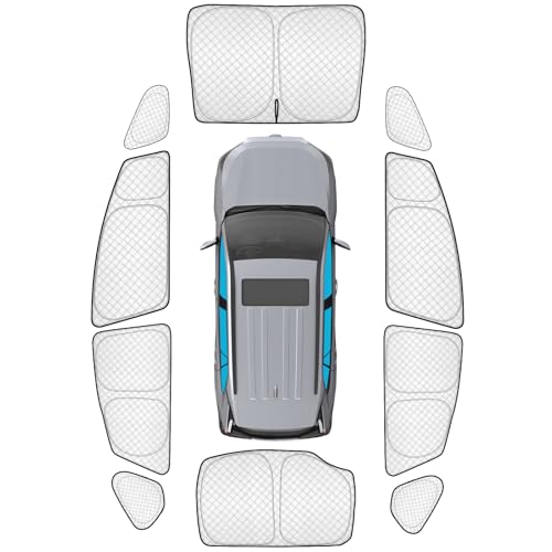 Image of KMF 10pcs Thicken Sun Shades for Toyota Prius 2010-2015 Accessories (Not Prius C or V), Full Car Window Covers Sunshade for Windshield Side Rear, UV Block and Privacy Blackout for Camping