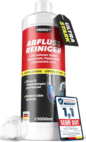 PRINOX Abflussreiniger 1000ml EXTRA STARK - Profi Rohrreiniger löst Haare,...