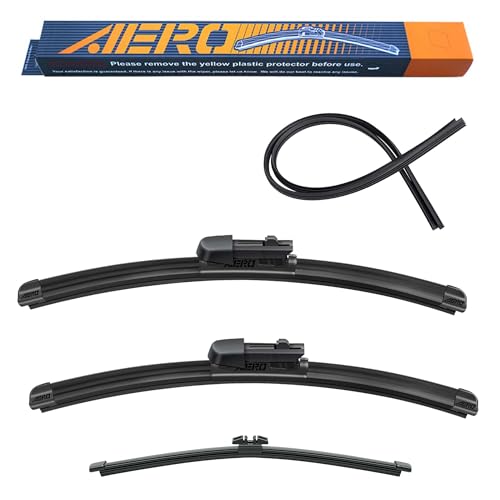 AERO Wipers Replacement for Honda Civic Hatchback 2026 2025 2024 2023 2022, 24"+19" Front + 14" Rear, All-Season Windshield Wiper Blades with Extra Squeegee Refills + 1-Year Warranty (Set of 3)