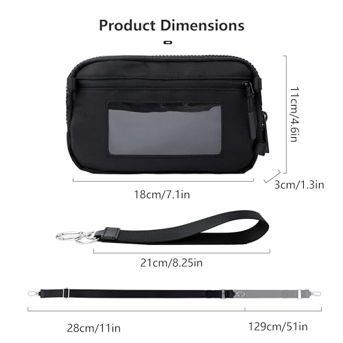 Crossbody Key Bag with ID Window, RFID Blocking Nylon Small cellphone Wallet, Transparent Slot for Easy Access2