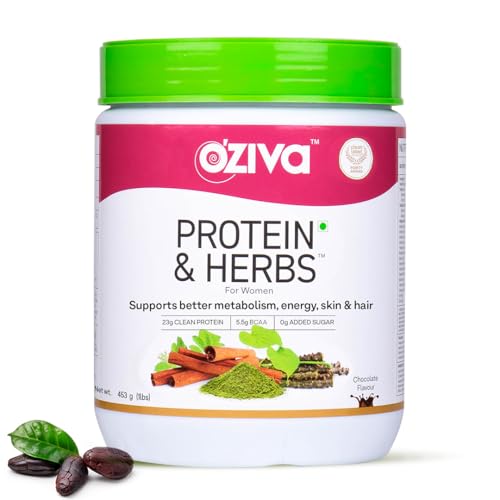 Image of OZiva Protein & Herbs for Women, Chocolate, 16 Servings, 0g added Sugar