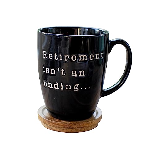 Mug de cerámica con tapa y posa vaso negro 16 oz miniatura 4