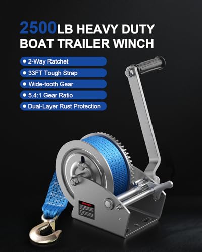 ZOMIYU 2500lb Boat Trailer Winch