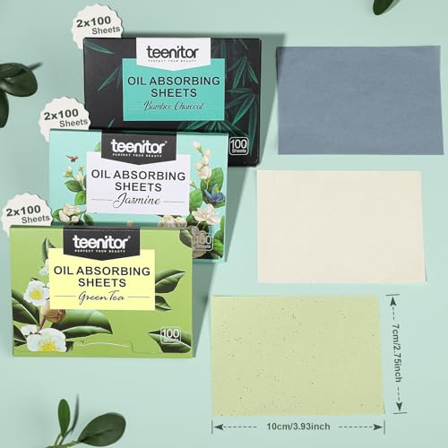 image for Teenitor Oil Blotting Sheets for Face, 600 Sheet Oil Absorbing Sheets 