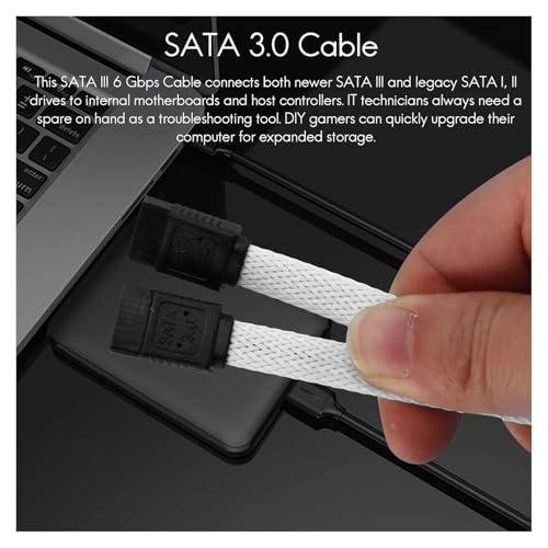 Cable de datos SATA 3.0 III de 50 cm con funda de nylon miniatura 4