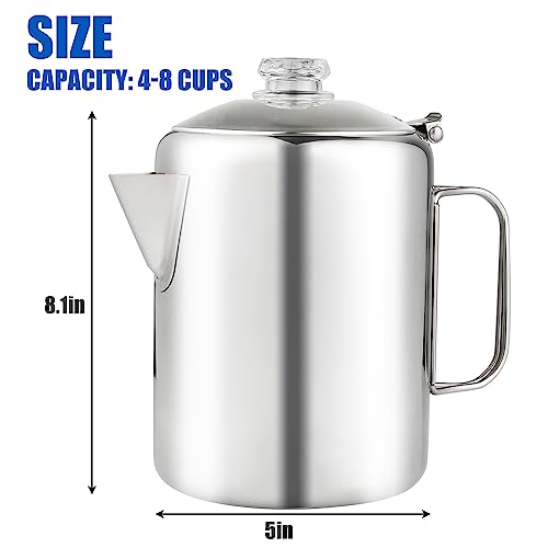 Apoxcon Percolator Coffee Pot Stainless Steel Coffee Percolator With Heat Resistant Glass Knob Top thumb #1