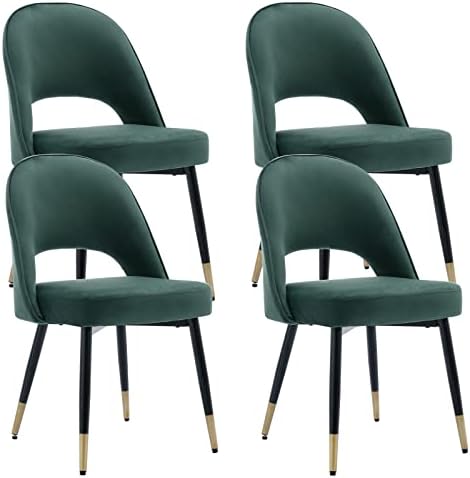 Wahson Velvet Dining Chairs Set of 2 Side Chairs Kitchen Corner Chairs with Metal Legs, Modern Leisure Chairs for Living Room/Dining Room,Blue