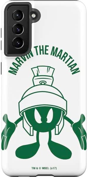 Skinit Pro Phone Case Compatible with Galaxy S21 FE - Officially Licensed Looney Tunes Marvin The Martian Black and White Design
