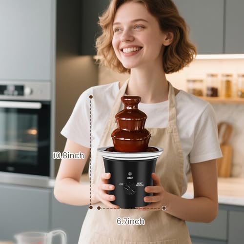MINI Chocolate Fountain Machine Electric Chocolate Fondue Fountain Machine Stainless Steel for Chocolate Candy Butter Cheese by ZEVELOO - Image 6