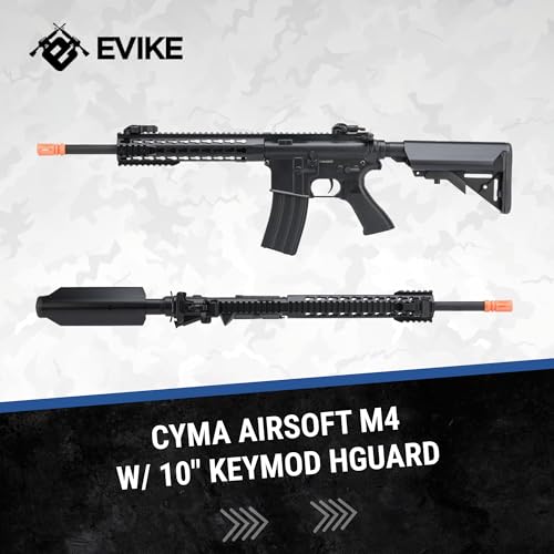 Evike x CYMA Sport Black Airsoft M4 w/ 10\" KeyMod Rail - Thumbnail 6