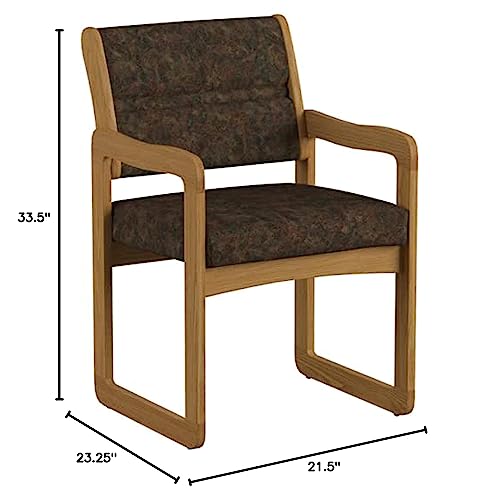 Wooden Mallet Valley Guest Chair, Arms, Medium Oak #TOP1