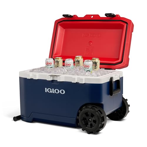 Image of Igloo Trailmate 75Qt Wheeled Cooler, Insulated Hard Shell Ice Chest, Americana