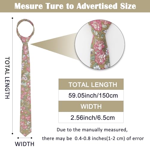 Image of Mantieqingway Men's Cotton Floral Neck Tie 2.56'' Printed Skinny Tie