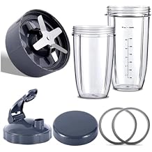 Blender Replacement Parts Compatible for NutriBullet Blenders 600W/900W/PRO - Extractor Blade & 32Oz Huge Cups & 24Oz Huge Cups