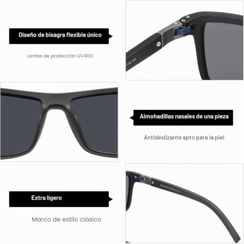 Miniatura 4 de Pukclar Gafas De Sol Polarizadas Para Hombre, Deportivas, Protección Uv400, Para Conductores, Categoría 3, L