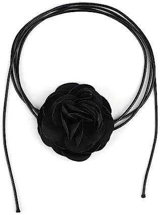 Vintage bloemenketting, 4 stuks elegante roos choker boho bloemenketting verstelbare bloemen nek accessoires stoffen kraag stropdas voor vrouwen meisjes feest, Stof