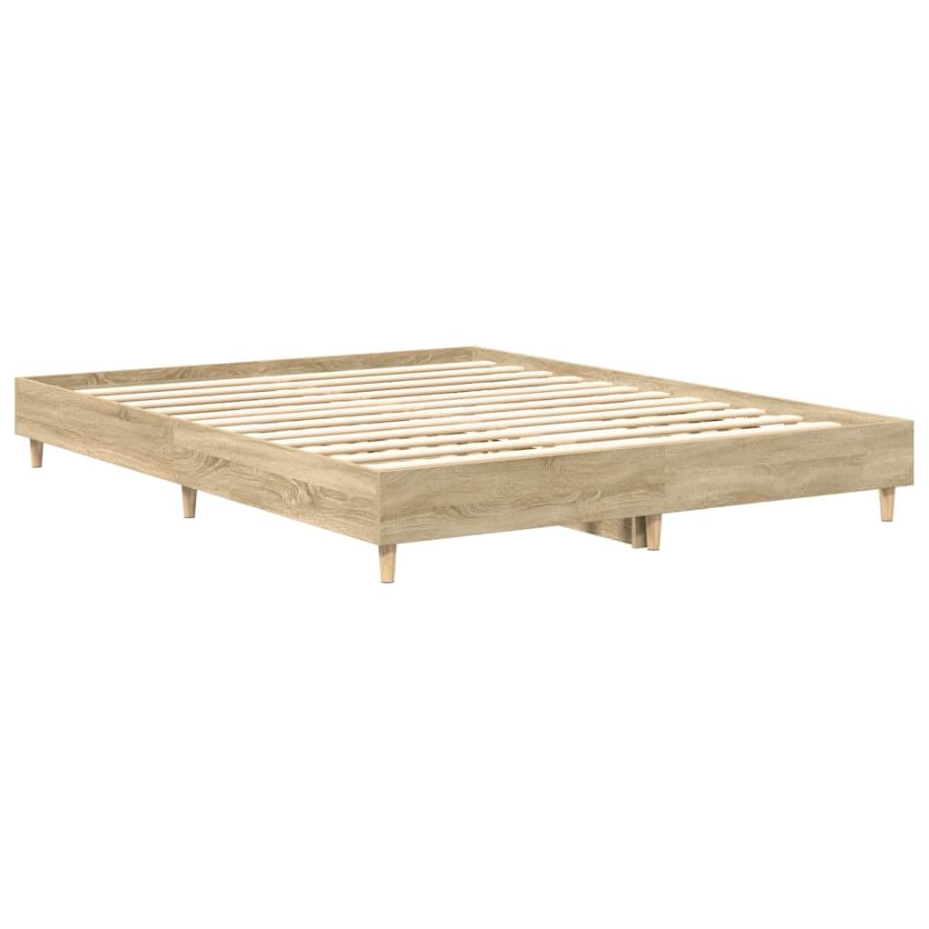 vidaXL Estructura de Cama sin colchón Madera Roble Sonoma 140x200 cm, Muebles de Dormitorio, Base de Cama, Cama Doble, Cama, armazón de Cama