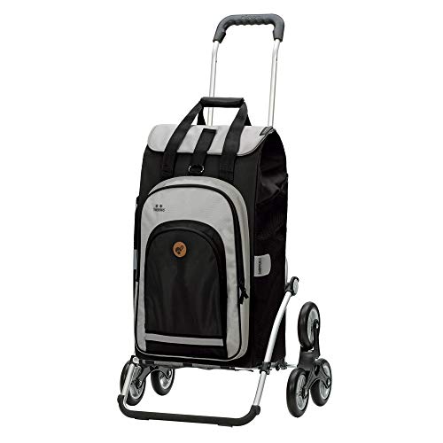 Andersen Shopper Royal Aluminium Pliable avec Roue Ø 3 x 13cm et 62 Litre Sacoche Hydro 2.0 avec Poche Isotherme Noir Cover