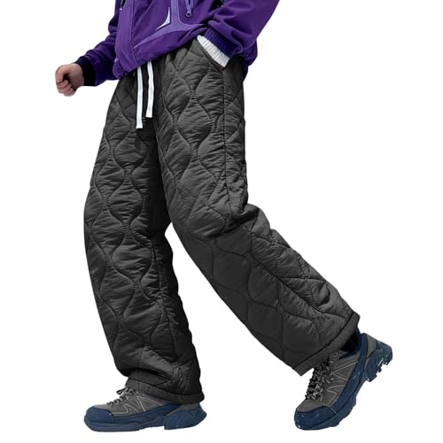 JHOKCI Men's Winter Fleece Pants Sherpa Lined Sweatpants Snow Thermal Lightweight Sports Trousers Outdoor Warm Thick Pants
