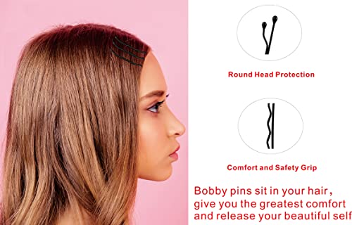 Sdanart Bobby Pins Black Hair Pins,Hair Pins For Women Girls Kids Hair Invisible Wave Hair Pin, Hairgrip Barrette Hairclip For All Hair Types Straight Wave Curly(100 Count, Black,2 Inch) #TOP1