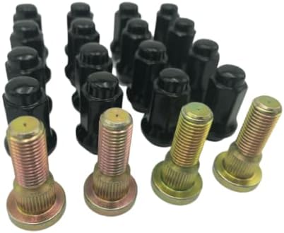 Wheel Studs for Yamaha Raptor 700R and YFZ 450R by R.A.D Set of 4 Studs W/ 16 New Black HD Lug Nuts