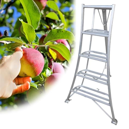 Escalera Tripode Escalera de Trípode para Huerto para Recolección de Fruta, Escaleras de Cosecha Domésticas de Altura Ajustable, Escalera de Recolección de Fruta de 3 Patas(160cm(63'))