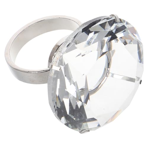 TOYANDONA Kristalldiamantring 6 Cm Schimmernder Glasring -Ornament Riesen Diamond Ring Hochzeit...