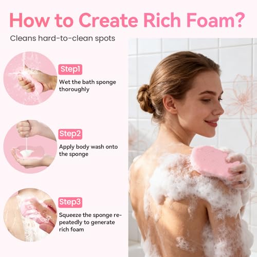 Losaria 4 Pcs Magic Exfoliating Bath Sponge - 3D Super Soft Body Scrubber — view 4