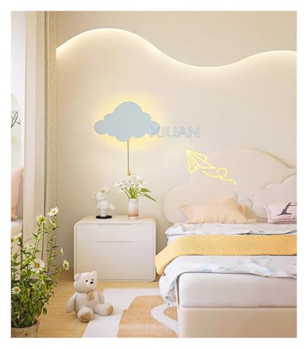 Appliques murales sans fil en forme de nuage blanc pour chambre d'enfant