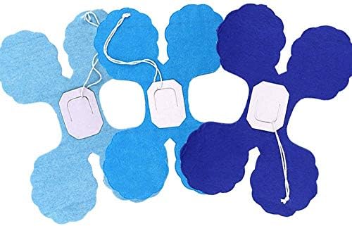 Party Decoration Kit 6pcs Hanging Garland Four-Leaf Tissue Paper Flower Garland Reusable Party Streamers for Baby Shower Wedding Nursery Bridal Shower (10 Feet/3M Long Each) (Blue)