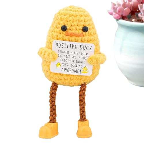 Pato de ganchillo positivo, pato de apoyo emocional | Pato de peluche de apoyo emocional inspirador de ganchillo divertido - Apoyo emocional pato de ganchillo de felpa con tarjeta positiva, pato confo Pato de ganchillo positivo, pato de apoyo emocional | Pato de peluche de apoyo emocional inspirador de ganchillo divertido - Apoyo emocional pato de ganchillo de felpa con tarjeta positiva, pato confo
